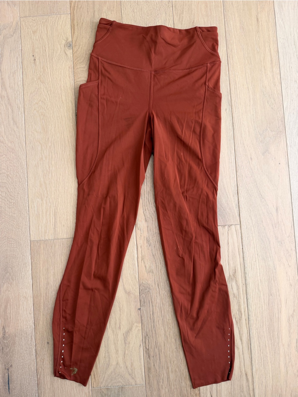 lululemon athletica Rust High-Rise Leggings with Ankle Studs